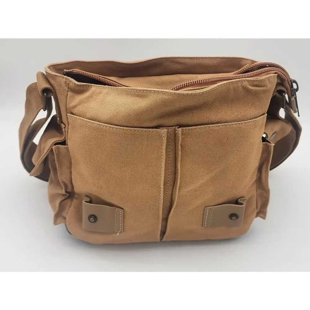MOACC Canvas Camera Tote Bag Tan Beige Handle and Strap